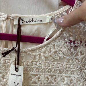 Cream colored lined lace top XL